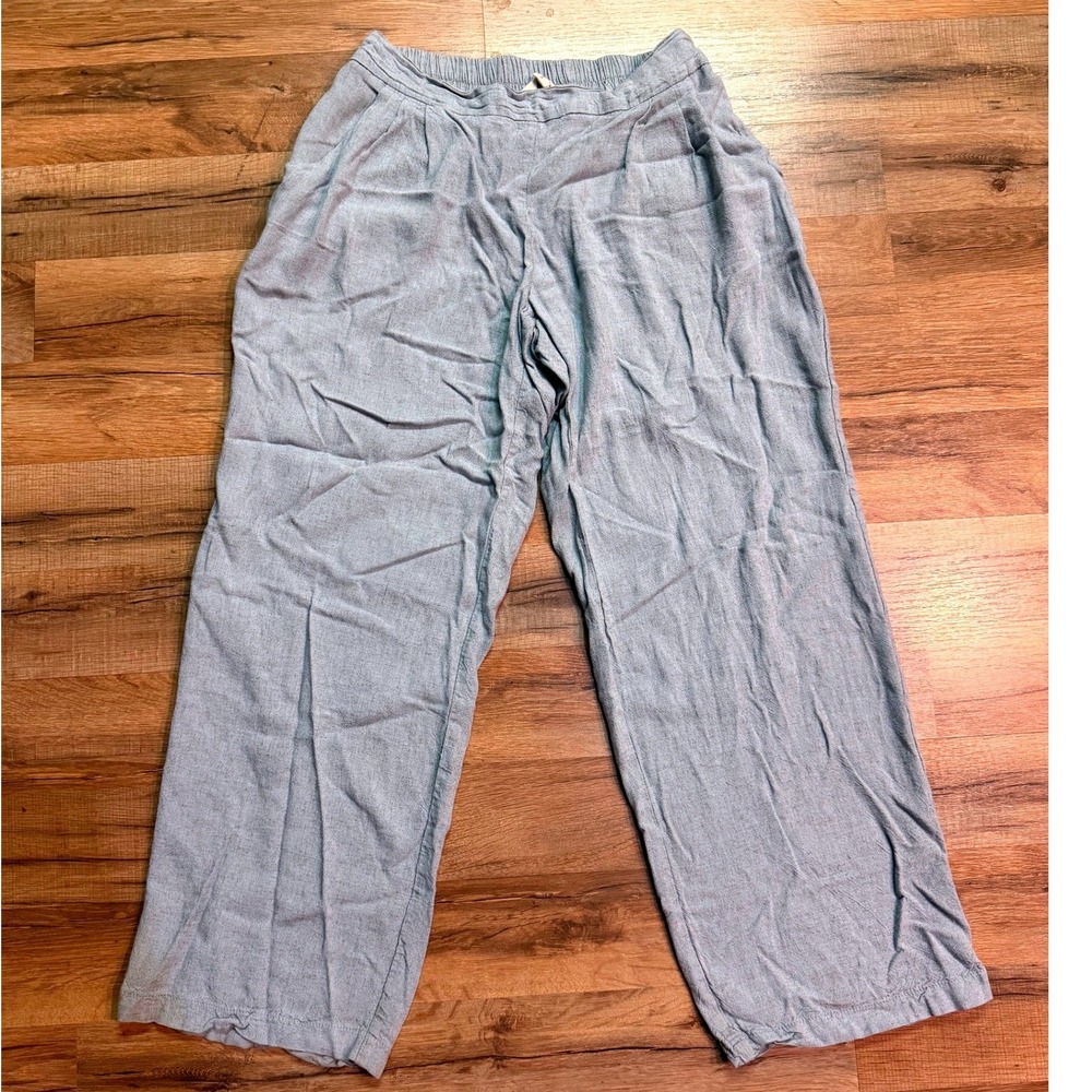 NiPA Estudio Mexican Designer Wide Leg Linen Pants Boho Coastal S-M Petite